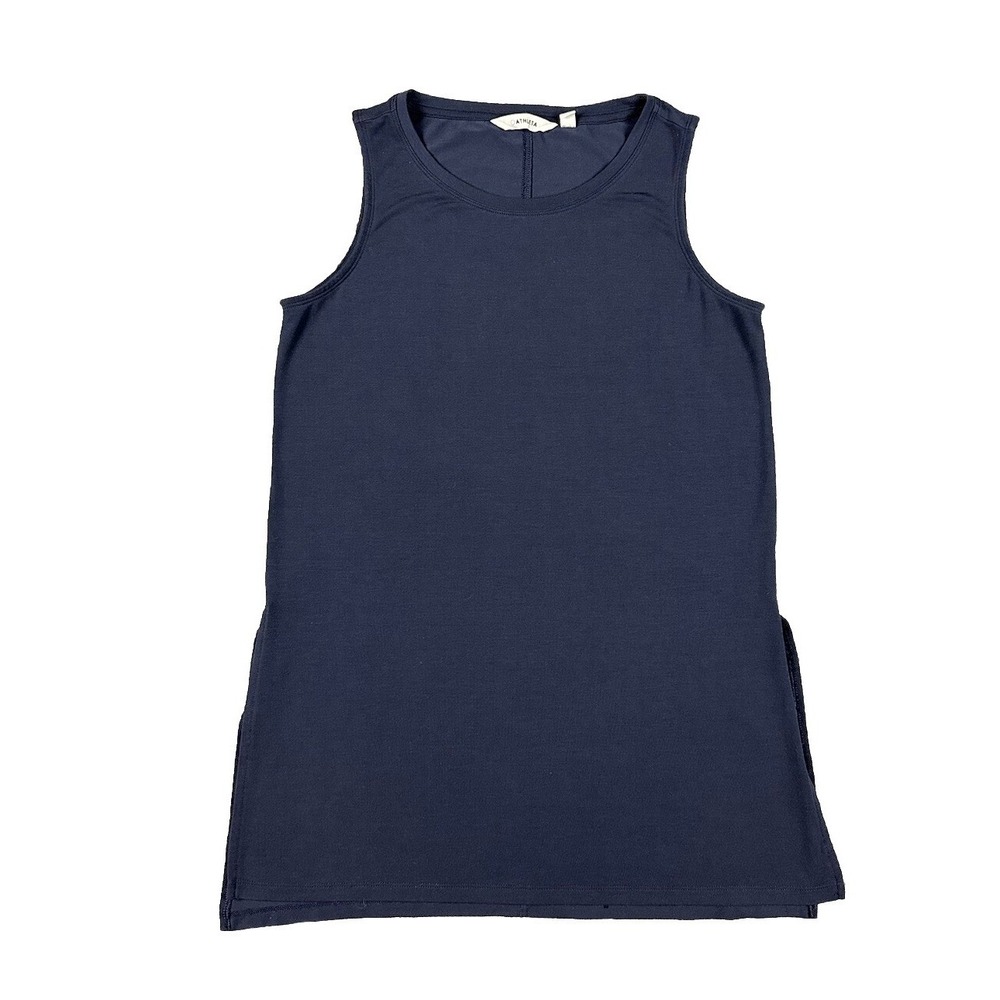 Athleta Split Tank Top Sleeveless Navy Women's Size XS Tencel Blend Shirt